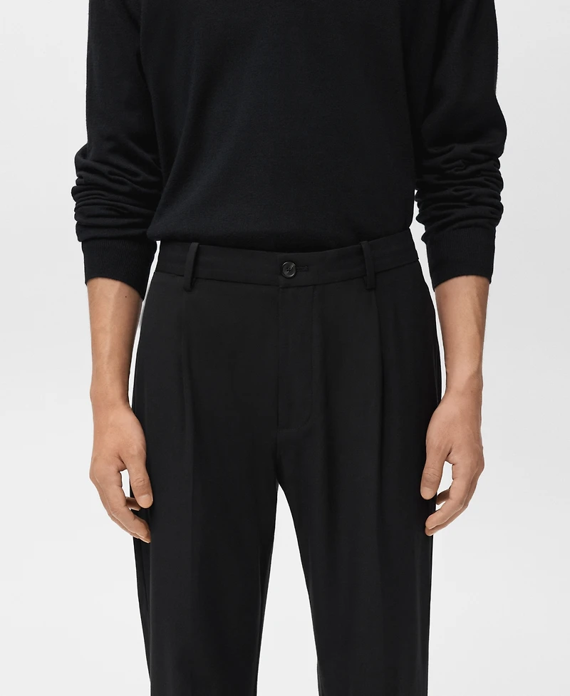 Mango Men's Regular-Fit Pleated Pants