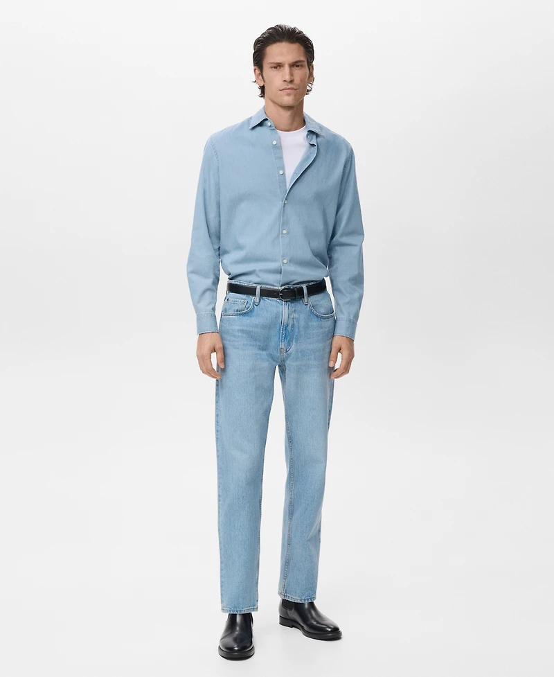 Mango Men's Cotton Chambray Shirt