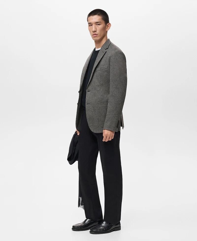 Mango Men's Slim Fit Microstructure Blazer