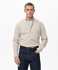 Mango Men's Cotton Regular Fit Pocket Shirt
