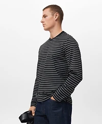 Mango Men's Striped Long Sleeves T-Shirt