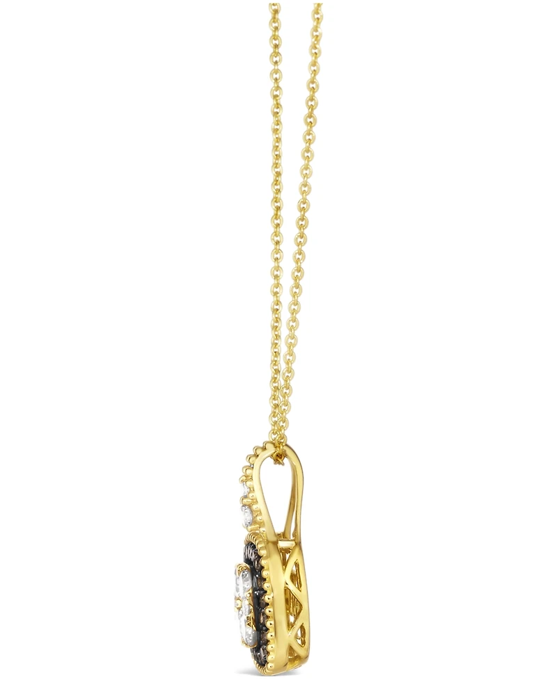 Le Vian Chocolate Diamond (.15 ct. t.w.) and Nude Diamond (.43 ct. t.w.) Square Pendant Necklace in 14K Honey Gold