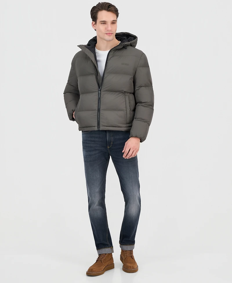 Hugo by Boss Men's Beazly2436 Slim-Fit Quilted Full-Zip Hooded Puffer Jacket