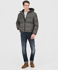Hugo by Boss Men's Beazly2436 Slim-Fit Quilted Full-Zip Hooded Puffer Jacket