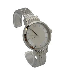 Olivia Pratt Silver Textured Bangle Watch