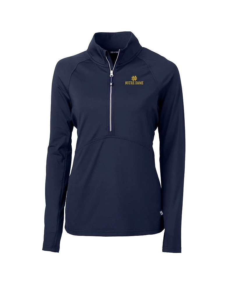 Cutter Buck Women's Navy Notre Dame Fighting Irish Adapt Eco Knit Half-Zip Pullover Jacket