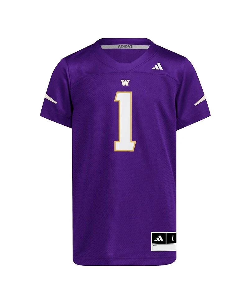 Adidas Big Boys and Girls 1 Purple Washington Huskies Replica Jersey
