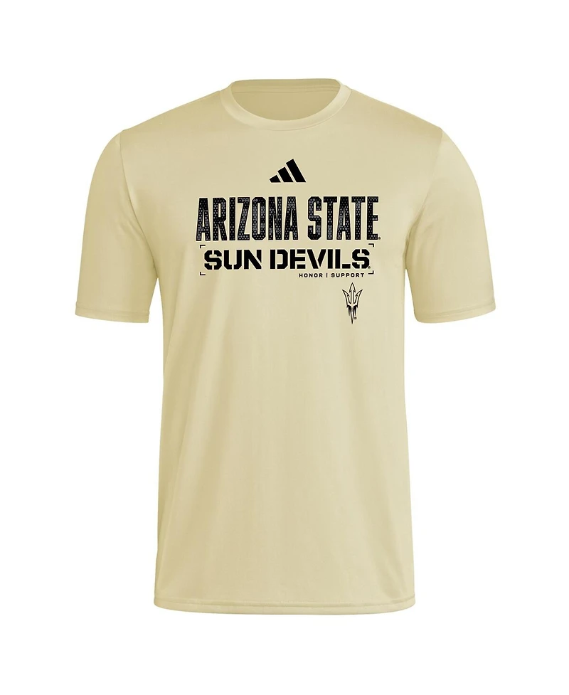 Adidas Men's Natural Arizona State Sun Devils 2025 Military Appreciation Pre-Game Aeroready T-Shirt