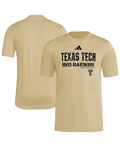 Adidas Men's Natural Texas Tech Red Raiders 2025 Military Appreciation Pre-Game Aeroready T-Shirt