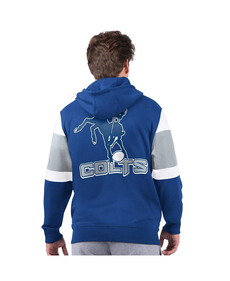Starter Men's Royal Indianapolis Colts Extreme Logo Full-Zip Hoodie