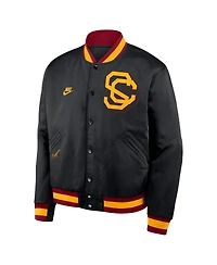Nike Men's Black Usc Trojans Legacy Full-Snap Bomber Jacket
