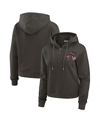 Wear by Erin Andrews Women's Pewter Tampa Bay Buccaneers Waffle Hoodie Pullover Top