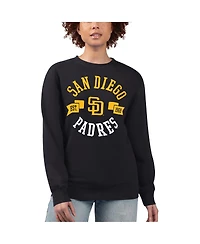 G-iii 4Her by Carl Banks Women's Black San Diego Padres Team Logo Fleece Pullover Sweatshirt
