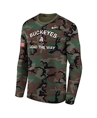 Nike Men's Camo Ohio State Buckeyes 2025 Military Appreciation Legend Dri-fit Long Sleeve T-Shirt