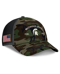 Nike Men's Camo Michigan State Spartans 2025 Military Appreciation Rise Adjustable Trucker Hat