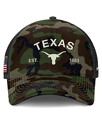 Nike Men's Camo Texas Longhorns 2025 Military Appreciation Rise Adjustable Trucker Hat