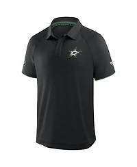 Fanatics Men's Black Dallas Stars Authentic Pro Rink Raglan Polo Shirt