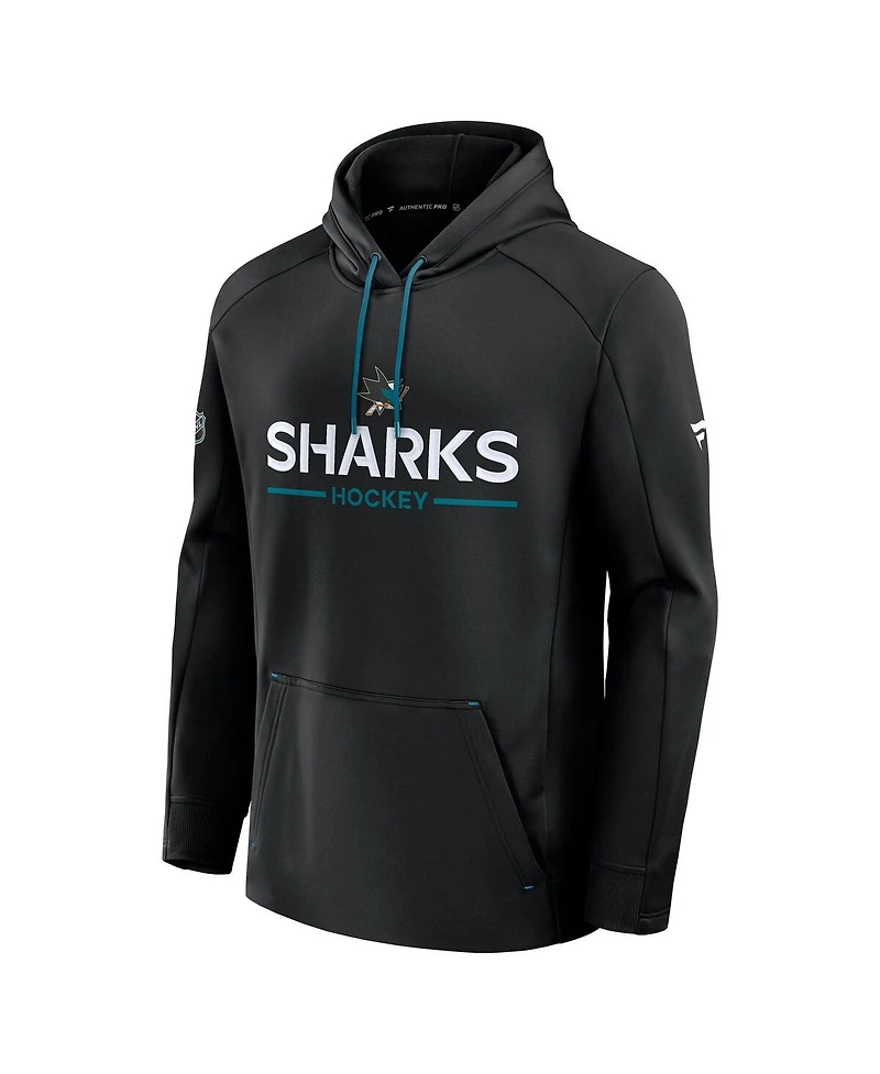 Fanatics Men's Black San Jose Sharks Authentic Pro Rink Hoodie