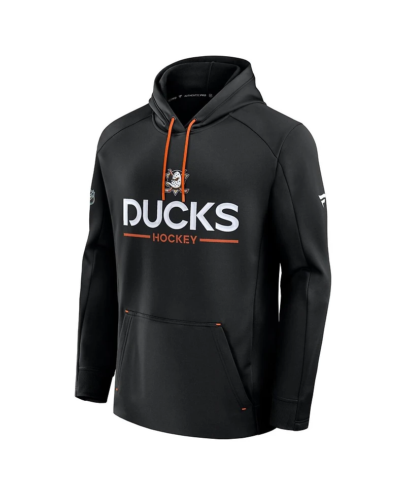 Fanatics Men's Black Anaheim Ducks Authentic Pro Rink Hoodie
