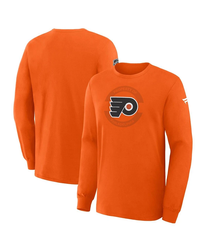 Fanatics Men's Orange Philadelphia Flyers Authentic Pro Property Of Practice Long Sleeve T-Shirt