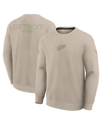 Fanatics Men's Tan Detroit Red Wings Authentic Pro Road Tri-Blend Sweatshirt