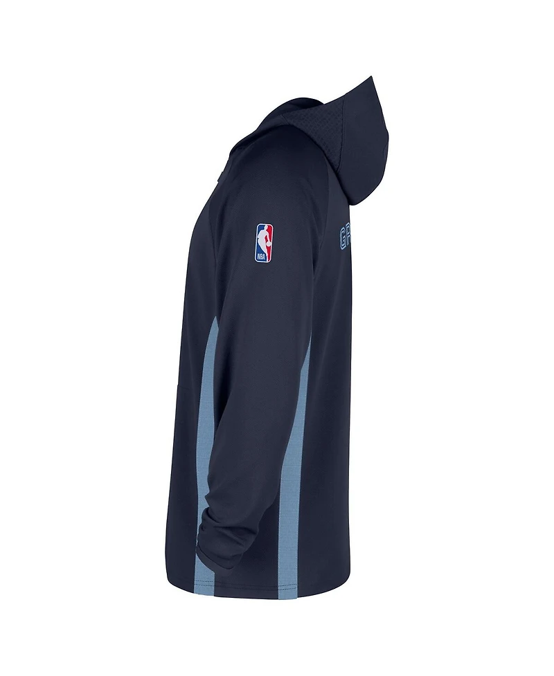 Nike Men's Navy Memphis Grizzlies Authentic On Court Zone Quarter-Zip Dri-fit Hoodie Jacket