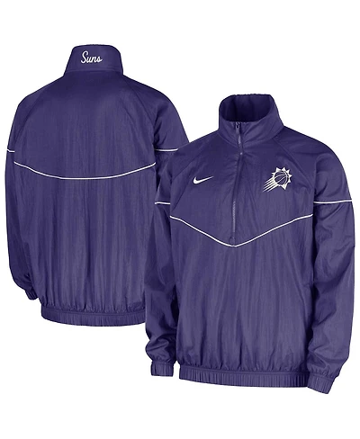 Nike Men's Purple Phoenix Suns Courtside Windrunner Woven Half-Zip Jacket