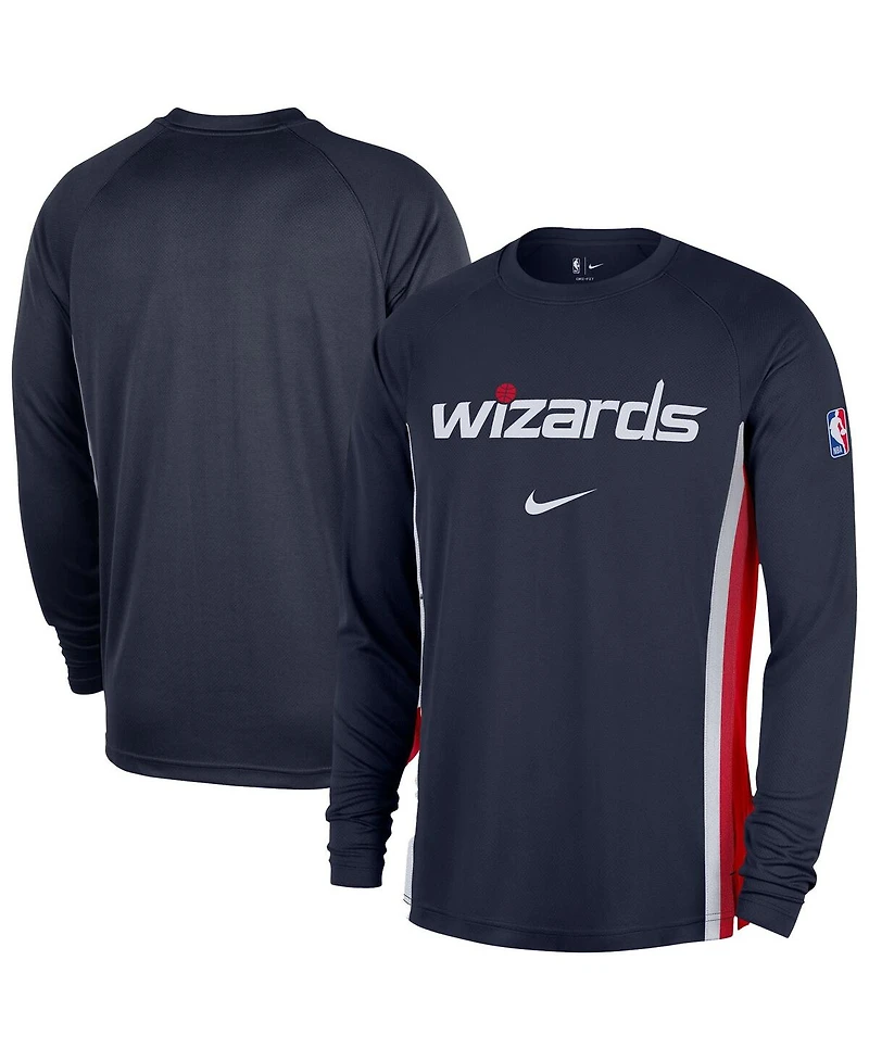 Nike Men's Navy Washington Wizards 2025/26 Authentic Pre-Game Legend Dri-fit Long Sleeve Shooting T-Shirt