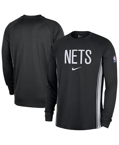 Nike Men's Black Brooklyn Nets 2025/26 Authentic Pre-Game Legend Dri-fit Long Sleeve Shooting Shirt