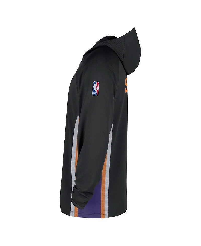 Nike Men's Black Phoenix Suns Authentic On Court Zone Quarter-Zip Dri-fit Hoodie Jacket