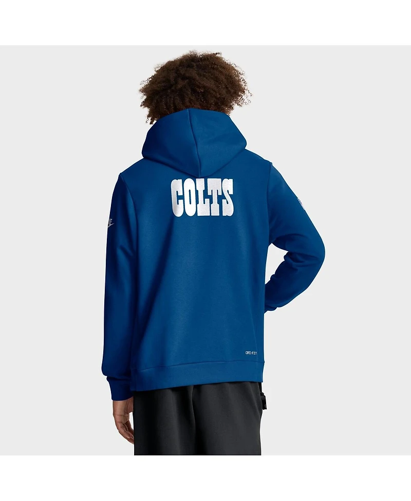 Nike Men's Royal Indianapolis Colts Sideline Standard Issue Alt 2 Dri-fit Hoodie