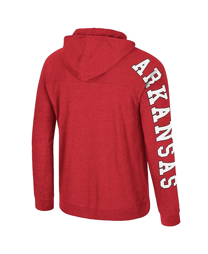 Colosseum Men's Cardinal Arkansas Razorbacks Back Business Long Sleeve Raglan T-Shirt