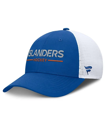 Fanatics Men's Royal/White New York Islanders Authentic Pro Rink Lockup Adjustable Trucker Hat