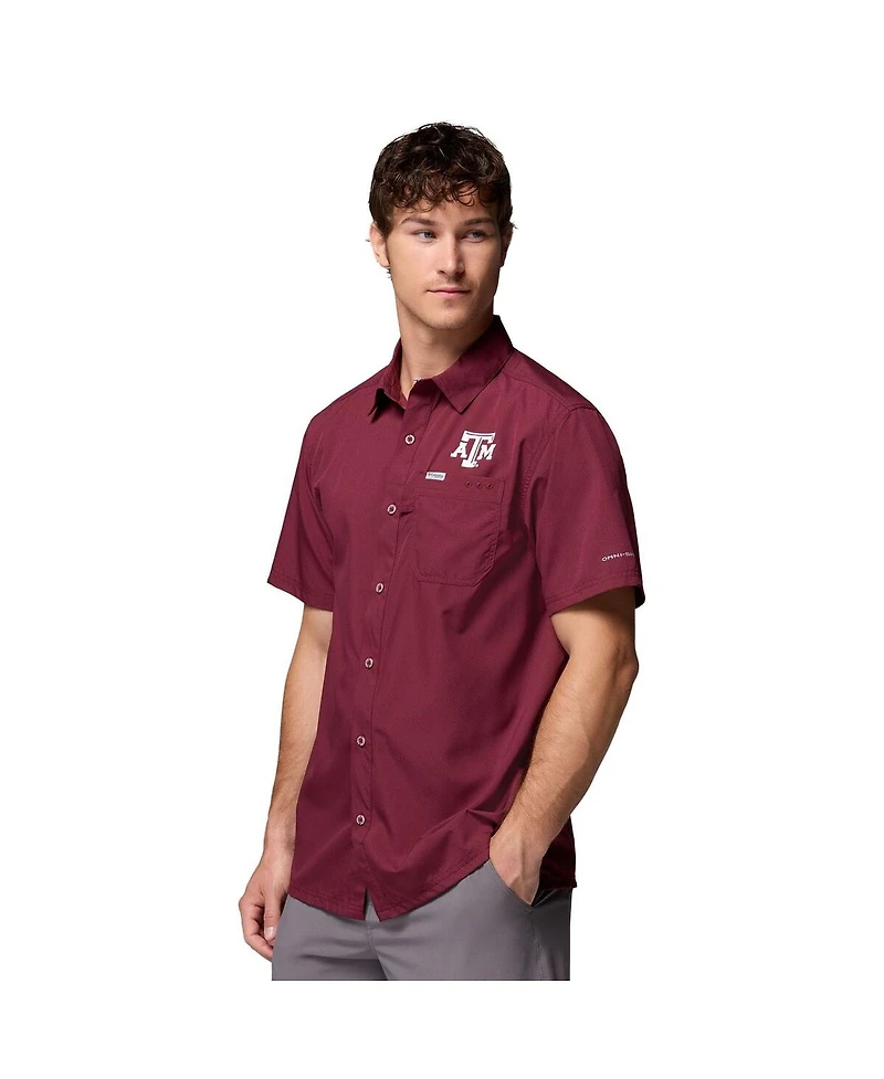 Columbia Men's Maroon Texas A M Aggies Slack Tide Camp Button-Up Shirt