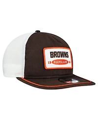 New Era Men's Brown/White Cleveland Browns Patch 19TWENTY Adjustable Hat