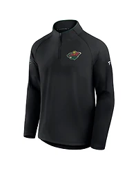 Fanatics Men's Black Minnesota Wild Authentic Pro Rink Training Quarter-Zip Pullover Sweatshirt