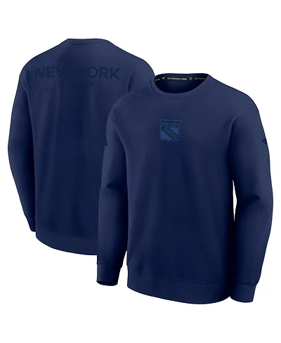 Fanatics Men's Navy New York Rangers Authentic Pro Road Tri-Blend Sweatshirt