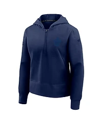 Fanatics Women's Navy Toronto Maple Leafs Authentic Pro Road Tri-Blend Quarter-Zip Hoodie