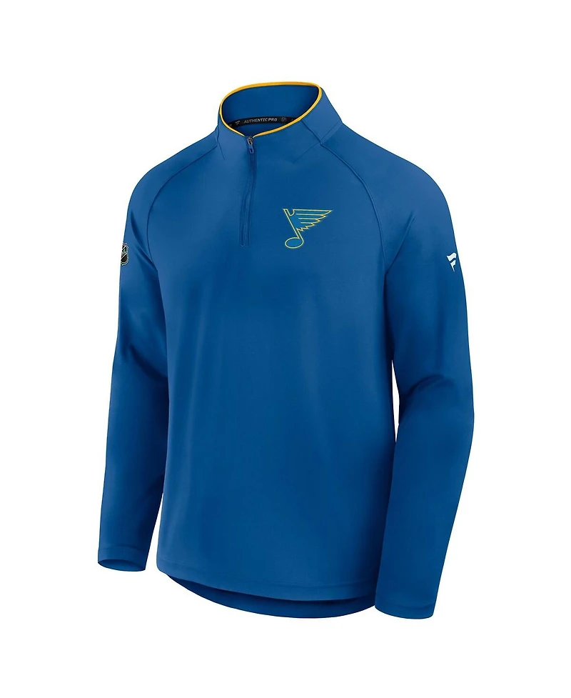Fanatics Men's Blue St. Louis Blues Authentic Pro Rink Training Quarter-Zip Pullover Sweatshirt