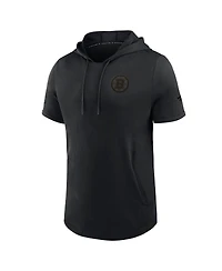 Fanatics Men's Black Boston Bruins Authentic Pro Road Short Sleeve Hoodie