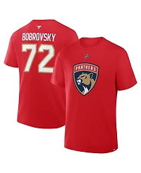 Fanatics Men's Sergei Bobrovsky Red Florida Panthers Authentic Stack Name Number T-Shirt