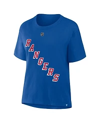 Fanatics Women's Artemi Panarin Blue New York Rangers Authentic Stack Name Number T-Shirt