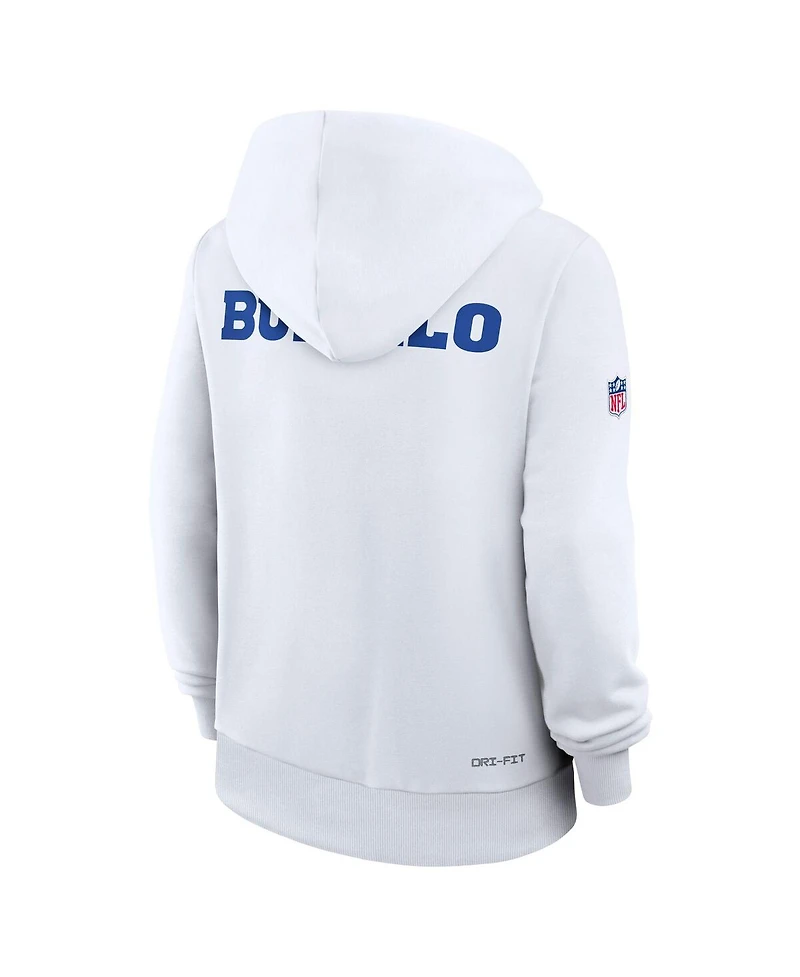 Nike Women's White Buffalo Bills 2025 Rivalries Collection Standard Issue Sideline Dri-fit Hoodie