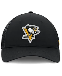 Fanatics Men's Black Pittsburgh Penguins Authentic Pro Home Ice Trucker Adjustable Hat