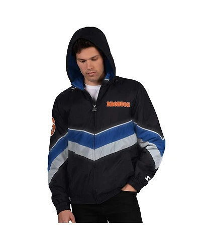 Starter Men's Black Denver Broncos Thursday Night Gridiron Logo Full-Zip Hoodie