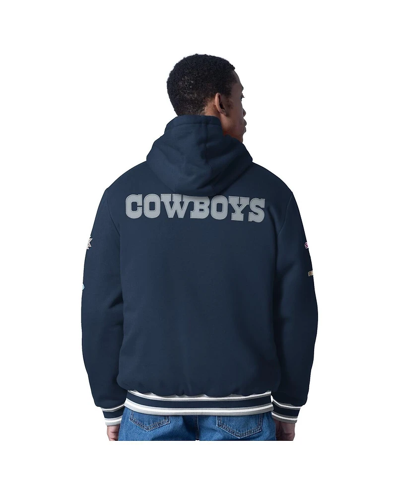 G-iii Sports by Carl Banks Men's Navy Dallas Cowboys Power Forward Commemorative Fleece Full-Zip Hoodie