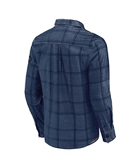 Fanatics Men's Darius Rucker Collection by College Navy Seattle Seahawks Micro Corduroy Plaid Button Up Shirt