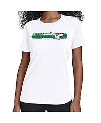 Starter Women's White Philadelphia Eagles Throwback Team Stripe T-Shirt