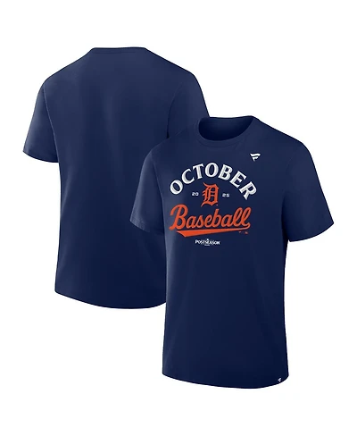 Fanatics Men's Navy Detroit Tigers 2025 Mlb Postseason Locker Room T-Shirt