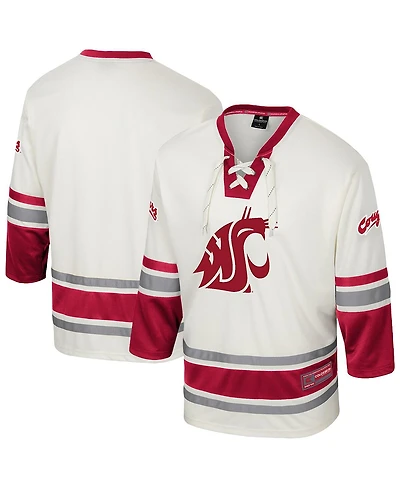 Colosseum Men's Cream Washington State Cougars Puck Proud Fashion Hockey Jersey